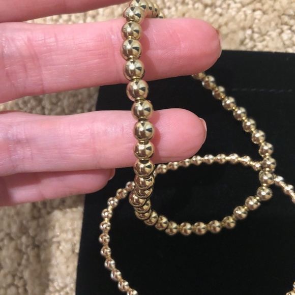 Gold bead stretch bracelets - Picture 2 of 3